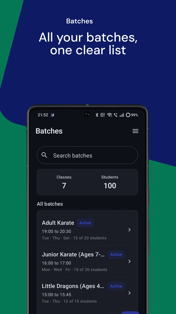 BatchBuddy batch list on Android